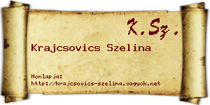 Krajcsovics Szelina névjegykártya